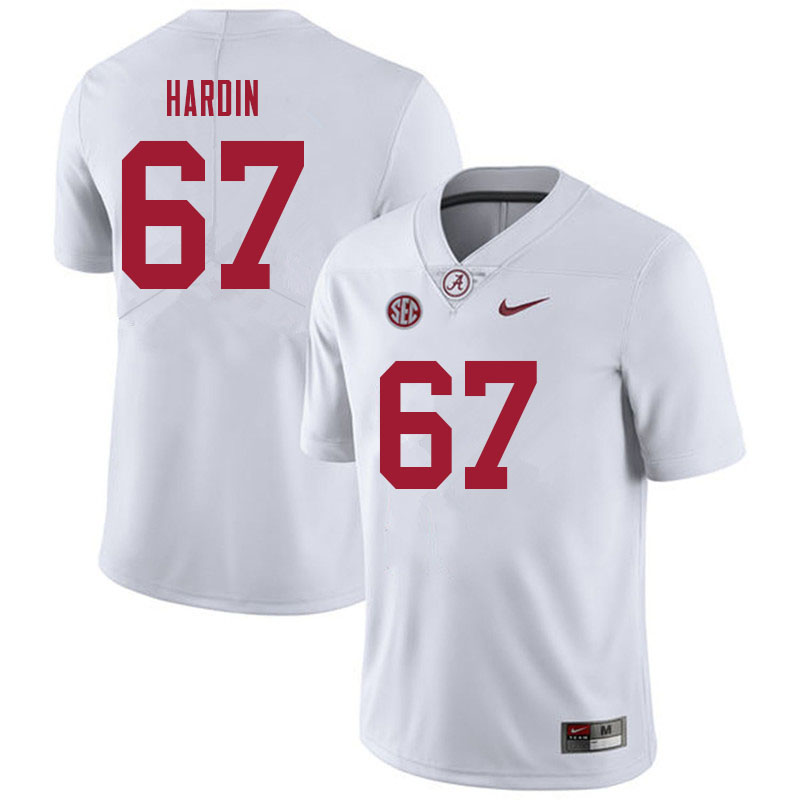 Alabama Crimson Tide Men's Donovan Hardin #67 White NCAA Nike Authentic Stitched 2021 College Football Jersey ST16T07DY